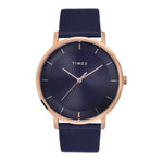 TW0TG8015 Timex Men Blue Round Analog Brass Dial Watch