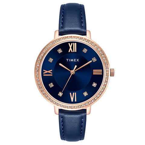 TWEL14712 Timex Women Blue Round Dial Analog Watch