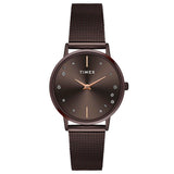 TWEL15619 TIMEX Women Brown Round Dial Analog Watch