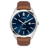 TWTG10408 Timex Men Analog Blue Round Brass Dial Watch