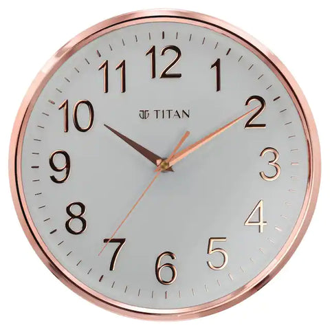 NCW0001PA02A Titan Rose Gold Metallic Wall Clock