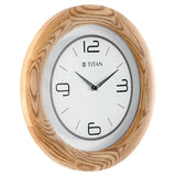 NBW0034WA01 Titan Wooden Brown Wall Clock with Glass Dial
