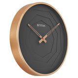 W0078MA01 Titan Metallic Wall Clock with rose Gold Frame and Multi-layered Grey Dial