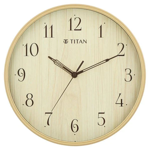 NSW0080PA01 Titan Contemporary Wall Clock Quartz Analog Light Brown Dial