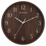 NSW0080PA02 Titan Contemporary Wall Clock Quartz Analog Analog Dark Brown Dial