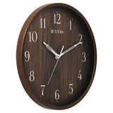 NSW0080PA02 Titan Contemporary Wall Clock Quartz Analog Analog Dark Brown Dial