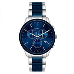 TIMEX FASHION MEN'S BLUE DIAL ROUND CASE CHRONOGRAPH FUNCTION WATCH -TWEG21701