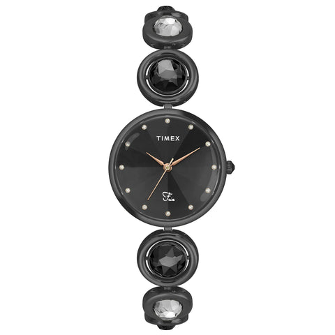 Women's Black Dial Round Case 3 Hands Function Watch -TWEL16401