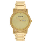 Sonata Analog Round Champagne Dial Golden Metal Strap Watch For Men-NL1141YM13 - Bharat Time Style