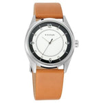 Workwear Watch with White Dial & Leather Strap - Bharat Time Style