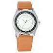 Workwear Watch with White Dial & Leather Strap - Bharat Time Style