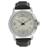 Titan Silver Round Dial Leather Strap Analog Watches For Men 1730SL01 - Bharat Time Style