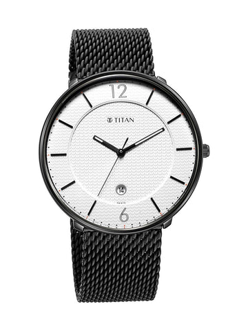 Titan Workwear Watch with White Dial & Stainless Steel Strap 1849NM01 - Bharat Time Style