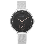 Workwear Watch with Black Dial & Stainless Steel Strap | Titan - Bharat Time Style