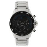 Fastrack Black Round Dial Stainless Steel Strap Chronograph Watches For Guys NK3072SM03 - Bharat Time Style