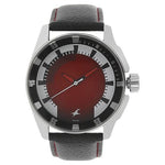 Fastrack Red Round Dial Leather Strap Analog Watches For Guys NG3089SL10C - Bharat Time Style