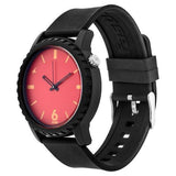 Red Dial Analog Watch - 38039PP12W - Bharat Time Style