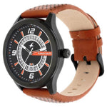 Fastrack Black Round Dial Leather Strap Analog With Date Watches For Guys 38050NL02 - Bharat Time Style