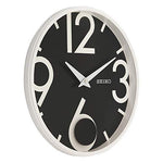 Seiko Black Dial White Round Wall Clock - QXC239WN - Bharat Time Style