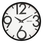 Seiko White Dial Black Round Wall Clock - QXC239KN - Bharat Time Style