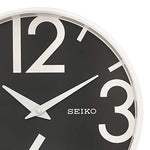 Seiko Black Dial White Round Wall Clock - QXC239WN - Bharat Time Style