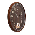 Seiko Plastic Pendulum Wall Clock - QXC237BN (Brown_12.9 Inch X 12.9 Inch X 1.5 Inch) - Bharat Time Style