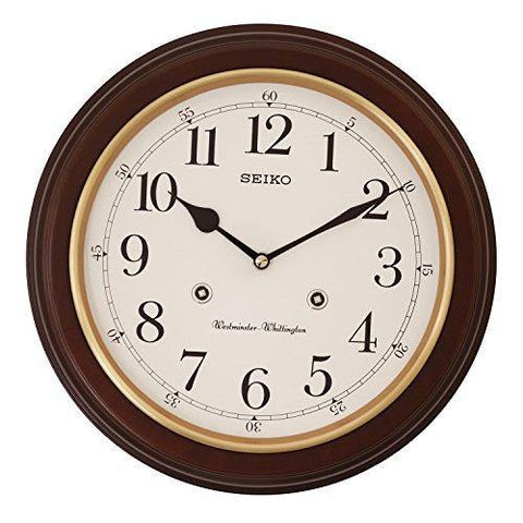 Seiko Wall Clock (31.4 cm x 31.4 cm x 6.1 cm, Brown) - QXH202ZN - Bharat Time Style
