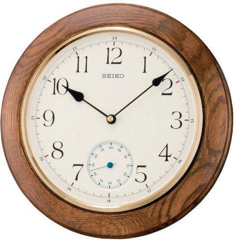 Seiko Wall Clock (30 cm x 30 cm x 4.7 cm, Brown, QXA432BN) - Bharat Time Style