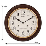 Seiko Wall Clock (31.4 cm x 31.4 cm x 6.1 cm, Brown) - QXH202ZN - Bharat Time Style