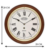 Seiko Wall Clock (28.2 cm x 28.2 cm x 4.4 cm, Brown, QXA144BN) - Bharat Time Style