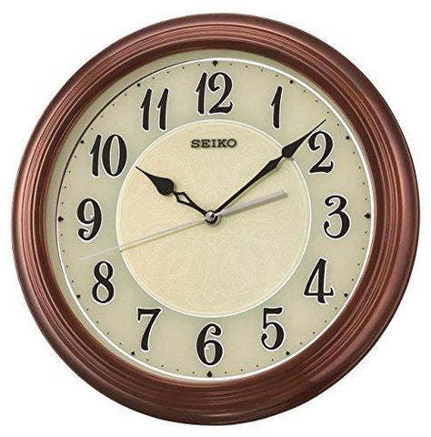 Seiko Wooden Wall Clock (33 cm x 33 cm x 4.75 cm, Dark Brown) - QXA667BN - Bharat Time Style