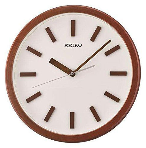 Seiko Plastic Wall Clock - QXA681BN (35 cm x 35 cm x 4.5 cm, Brown) - Bharat Time Style