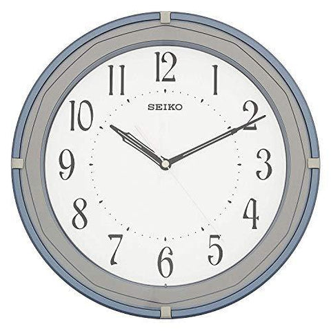 Seiko White Dial Blue Round Wall Clock - Bharat Time Style