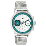 White Dial Silver Stainless Steel Strap Watch | Fastrack - NM6179SM01 - Bharat Time Style