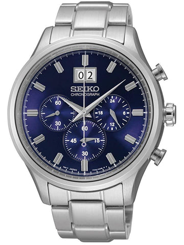 Seiko Chronograph Metallic Blue Dial Watch-SPC081P1 - Bharat Time Style