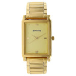 Sonata Analog Rectangle Champagne Dial Golden Metal Strap Watch For Men-NM7058YM02 - Bharat Time Style