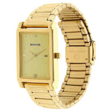 Sonata Analog Rectangle Champagne Dial Golden Metal Strap Watch For Men-NM7058YM02 - Bharat Time Style