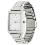 Sonata Analog with Day and Date Rectangle White Dial Silver Stainless Steel Strap Watch For Men-NM7078SM05 - Bharat Time Style