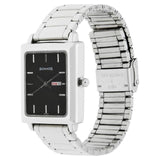 Sonata Analog with Day and Date Rectangle Black Dial Silver Stainless Steel Strap Watch For Men-NM7078SM06 - Bharat Time Style