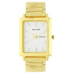 Sonata Analog with Day and Date Rectangle White Dial Golden Stainless Steel Strap Watch For Men-NM7078YM03 - Bharat Time Style