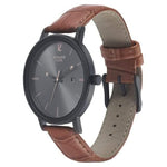 Sonata Analog with Date Round Black Dial Brown Leather Strap Watch For Men-NM7131NL02 - Bharat Time Style