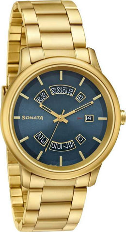 Sonata Utsav Green Dial Analog Watch with Date Function for Men - 7134YM05 - Bharat Time Style