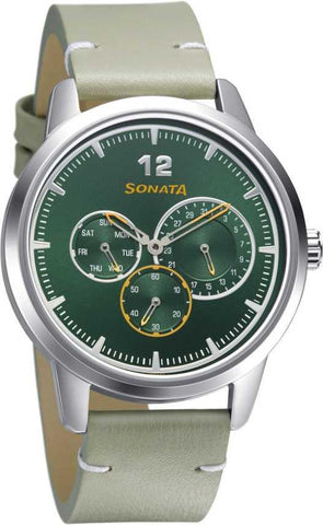 Sonata Versatyle Dark Green Dial Analog Watch for Men - 7139SL02 - Bharat Time Style