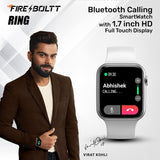 Fire-Boltt Ring Bluetooth Calling Smartwatch with SpO2 & 1.7” Metal Body - BSW005 (Grey) - Bharat Time Style