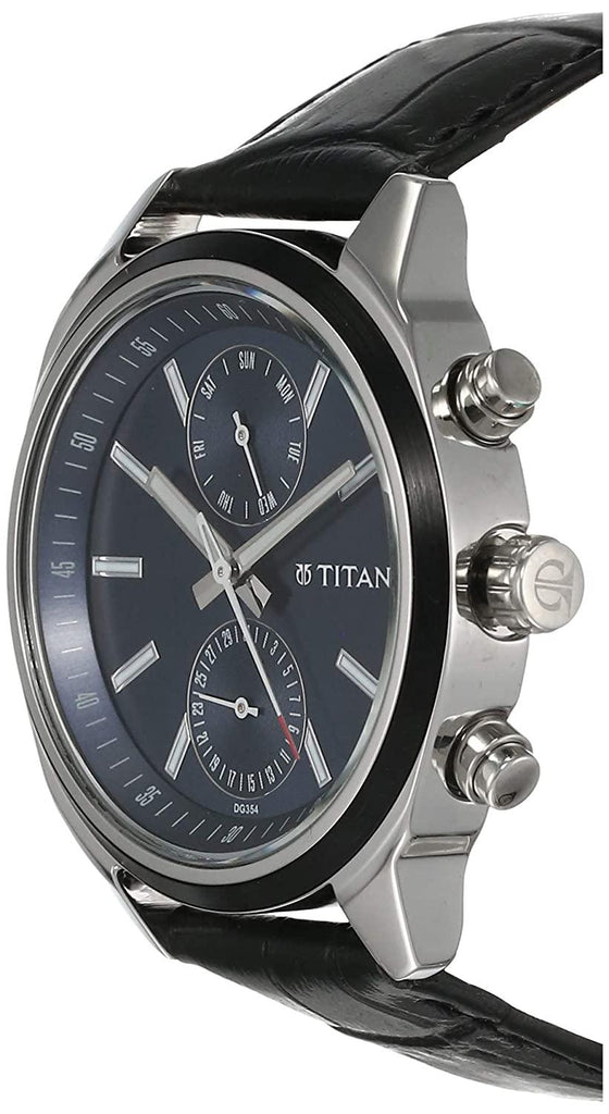 Titan Men's 'Neo' Quartz Metal and Leather Automatic Watch, Color:Brown (Model: 1698SL01)