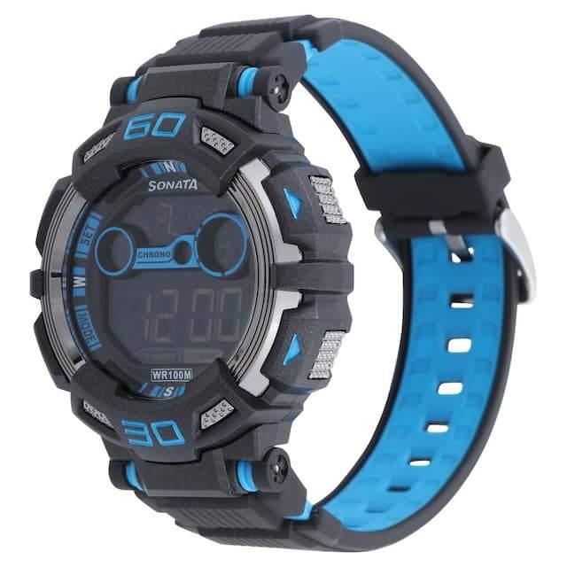 Sonata Buy Sf Digital Watch With Black Plastic Strap For Men