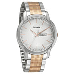 Sonata Beyond Gold Silver White Dial Analog Watch For Men With Day Date Function 77031Km02 | Sonata - Bharat Time Style