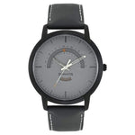 Sonata Analog with Day and Date Round Grey Dial Grey Leather Strap Watch For Men-NM77031NL02 - Bharat Time Style