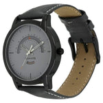 Sonata Analog with Day and Date Round Grey Dial Grey Leather Strap Watch For Men-NM77031NL02 - Bharat Time Style