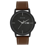 Sonata Analog with Day and Date Round Anthracite Dial Brown Leather Strap Watch For Men-NN77031NL04 - Bharat Time Style